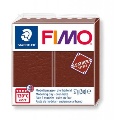 Gyurma, 57 g, égethető, FIMO" Leather Effect", dió